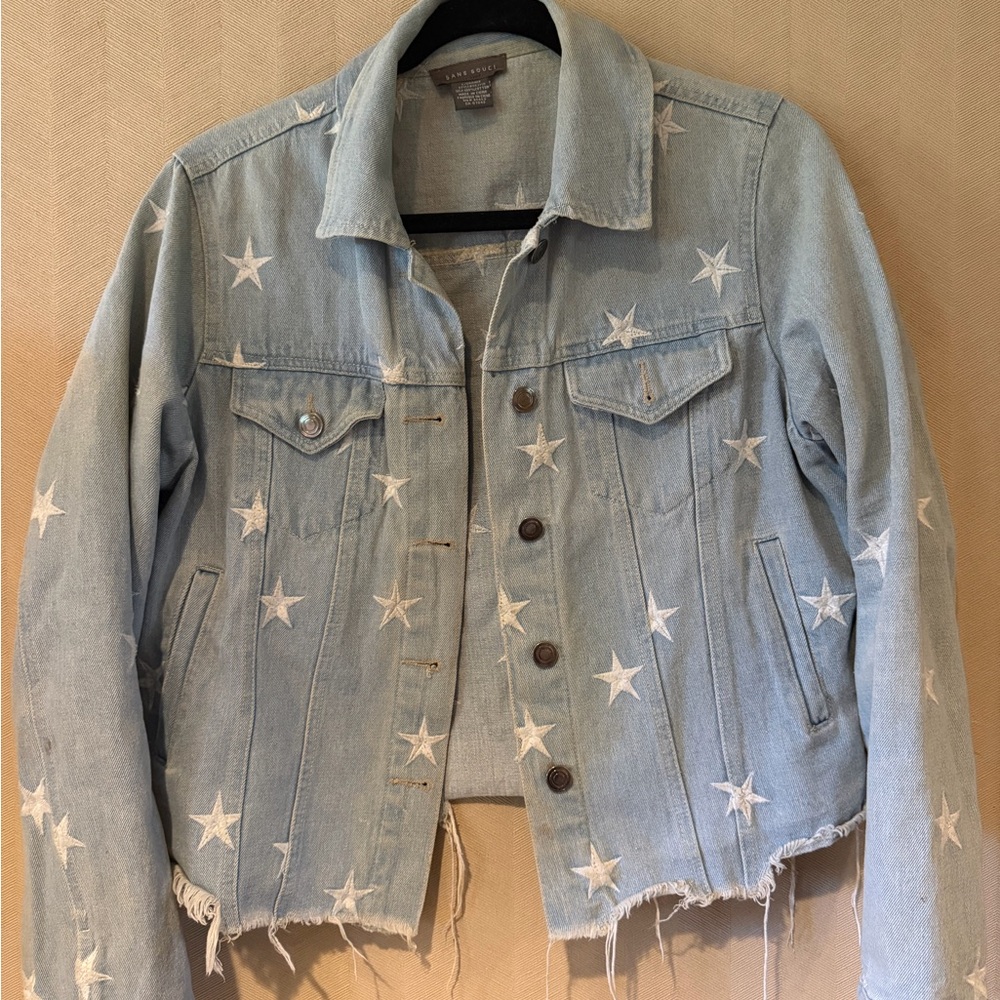 Sans Souci Light Blue Star-Embroidered Denim Jacket